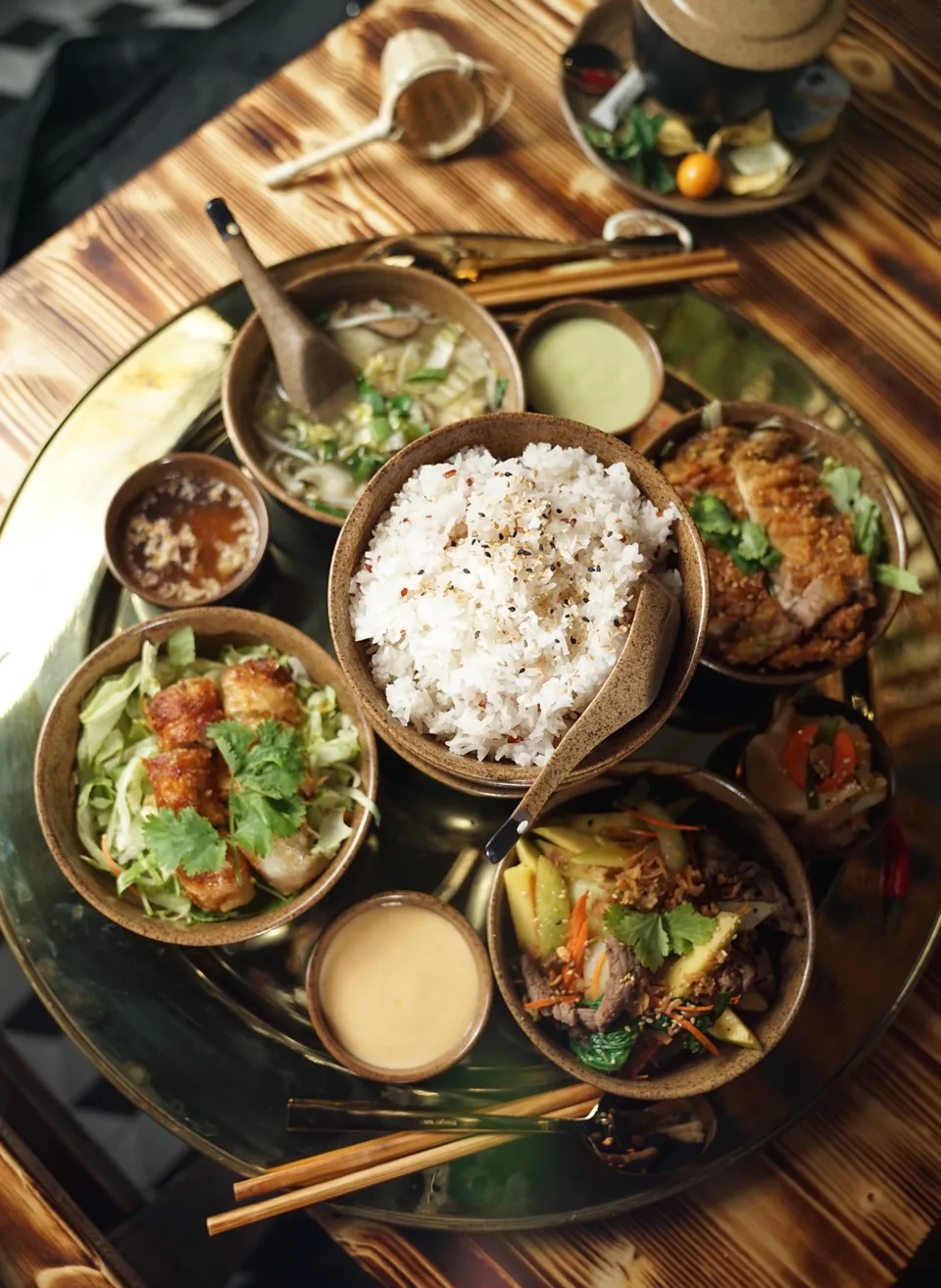Sharing-Platte mit vietnamesischen Gerichten